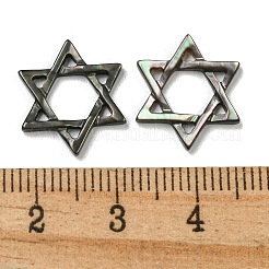 天然ブラックリップシェルスターオブダビデマルチ連リンク  15.2x13.2x1.5mm  穴：1.2mm&nbsp;SSHEL-N038-04A