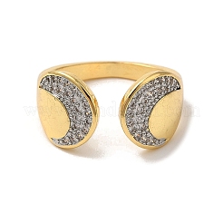 Rack Plating Brass Micro Pave Clear Cubic Zirconia Cuff Rings for Women&nbsp;RJEW-G325-13F-GP