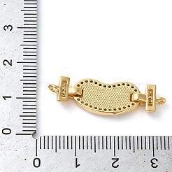 Rack Plating Brass Micro Pave Clear Cubic Zirconia Heart Connector Charms&nbsp;KK-K385-99G-03