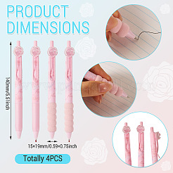 4Pcs Plastic Rose Flower Pen Sets&nbsp;OFST-TADJ0001-002C