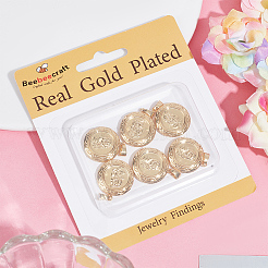 6Pcs Brass Locket Pendants&nbsp;KK-BBC0015-49