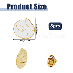 8Pcs Rabbit Enamel Pins&nbsp;JEWB-FH0003-04