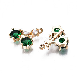 Brass Micro Pave Clear Cubic Zirconia Charms&nbsp;KK-S359-103-A02-RS