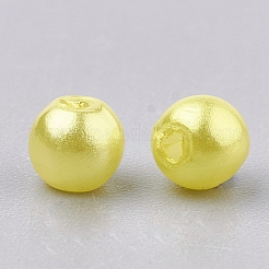 ABSプラスチックビーズ  模造パール  ラウンド  きいろ  8x7.5mm  穴：1.5mm  約760個/200g&nbsp;OACR-SZ0001-19B-04