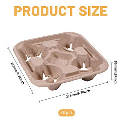 30Pcs Biodegradable Pulp Disposable Coffee Cup Tray&nbsp;AJEW-BC0009-87C
