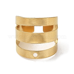 304ステンレススチール製イヤーカフ金具  穴付き  三重線  ゴールドカラー  10x10x10mm  穴：0.9mm&nbsp;STAS-Q305-01E-G