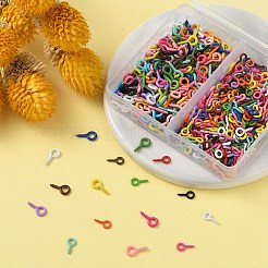 500 個 2 スタイルスプレー塗装鉄ネジアイピンペグベイル  片穴パーツ用  ミックスカラー  8~10x4~5x1mm  穴：2~2.5mm  ピン：1.4~1.5mm&nbsp;IFIN-YW0001-72