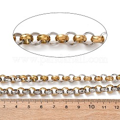Two Tone 304 Stainless Steel Rolo Chains&nbsp;CHS-A021-04GP