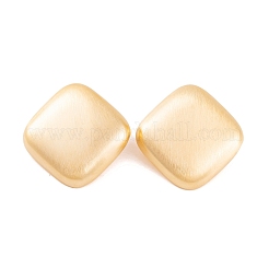 Rhombus Drawbench Brass Stud Earrings for Women&nbsp;EJEW-G391-15G