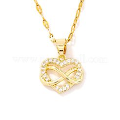Retro Minimalist High-end Brass Micro Pave Clear Cubic Zirconia Heart with Infinity Pendant Necklaces for Women&nbsp;GG9465-2