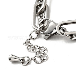 Tarnish Resistant 201 Stainless Steel Paper & Curb Chains Double Layered Multi-strand Bracelet for Women&nbsp;BJEW-A126-19P