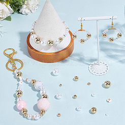 DIY Round ABS Plastic Imitation Pearl & CCB Plastic Beads Findings Kits&nbsp;DIY-PA0001-09