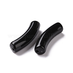 不透明なアクリルビーズ  カーブチューブ  ブラック  31.5x7.5mm  穴：1.6mm  345個/ 500g&nbsp;OACR-P013-25
