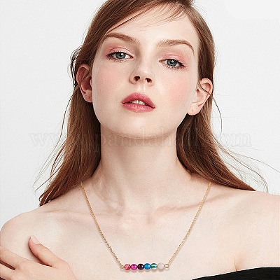 200個10色ナチュラル縞瑪瑙/縞瑪瑙ビーズ 染め＆加熱 ラウンド