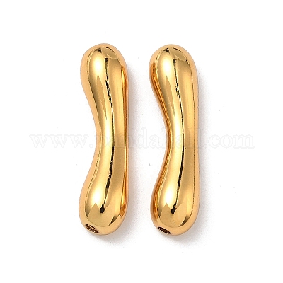304ステンレススチールビーズ  ゴールドカラー  36x9x6.5mm  穴：2mm&nbsp;STAS-L309-05G-1