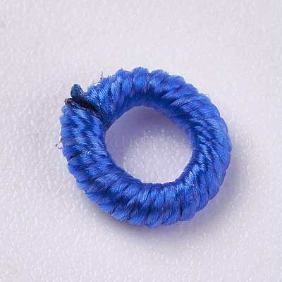 ポリエステルコードビーズ  リング  藤紫色  6~6.5x1.5mm  穴：3mm&nbsp;WOVE-K001-B05-1
