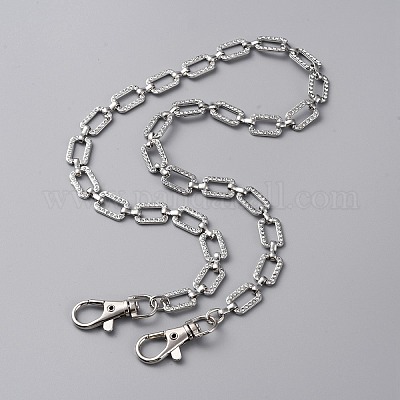 ラインストーンオーバルリンクチェーンウォレットキーホルダー