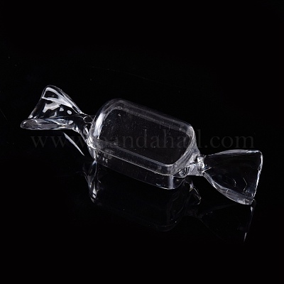 透明なプラスチック製のビーズ収納容器  キャンディ  透明  8.2x2.15x2.35cm&nbsp;CON-K007-03-1