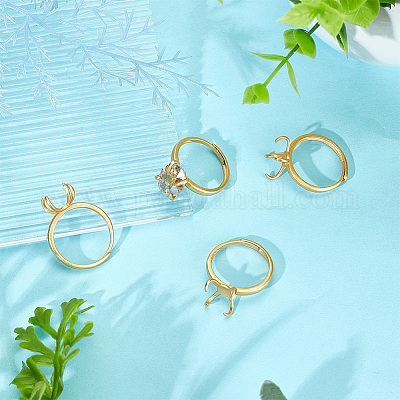 4Pcs Adjustable Brass Ring Components&nbsp;FIND-BBC0002-51B-1
