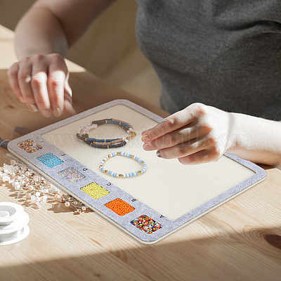 フェルトビーズデザインボード  長方形  銀  21.1x29.5x0.8cm&nbsp;TOOL-WH0002-64-1