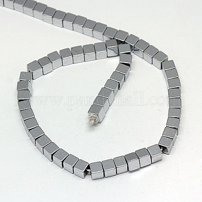 Electroplate Non-magnetic Synthetic Hematite Beads Strands&nbsp;G-J170A-4x4mm-M-1