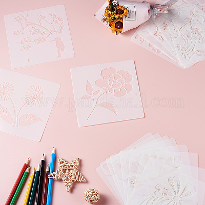 24 Sheets 24 Styles Plastic Drawing Stencil&nbsp;DIY-CW0001-13-1