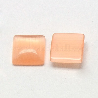 キャッツアイカボション  正方形  ビスク  6x6x2mm&nbsp;CE-J006-6x6mm-13-1