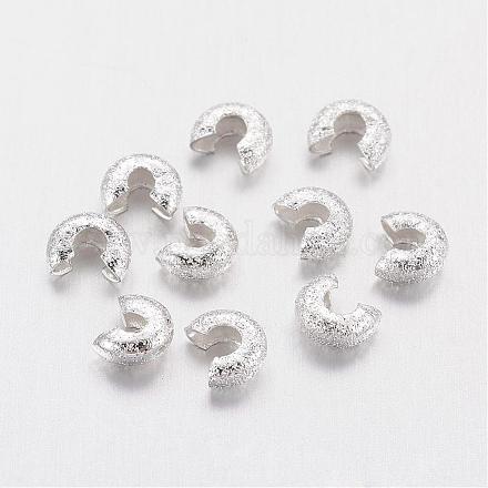 真鍮製つぶし玉カバーカシメ玉カバー 銀色のメッキ 直径3.2mm 穴:1.2mm KK-G015-S-1