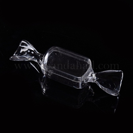 透明なプラスチック製のビーズ収納容器 キャンディ 透明 8.2x2.15x2.35cm CON-K007-03-1