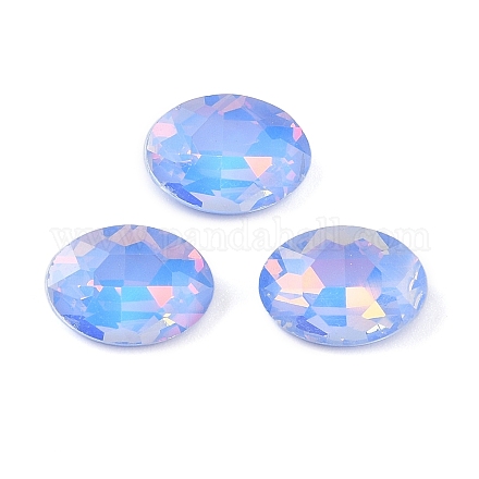 ガラスカボション  多面カット  オーバル  コーンフラワーブルー  14x10x5mm  36個/セット&nbsp;GLAA-N0028-06B-1