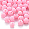 Opaque Acrylic Beads, Round, Pearl Pink, 8x7mm, Hole: 2mm, about 1745pcs/500g