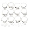 DIY Blank Geometry Alloy Charms Expandable Bangle Making Kit, Antique Silver, Inner Diameter: 65mm, Cabochon: 11.5~20x11.5~20x4~6.8mm