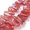 Natural Quartz Crystal Points Beads Strands, Dyed, Nuggets, 15~30x4~8x4~7mm, Hole: 1mm, 8 inch