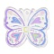 Acrylic Pendants, Butterfly, Light Sky Blue, 31.5x35.5x1.5mm, Hole: 1.8mm