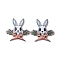Printed  Acrylic Pendants, Easter Theme, Rabbit Pattern, 35.5x35.5x2.5mm, Hole: 1.8mm