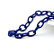 Handmade Nylon Cable Chains Loop, Oval, Dark Blue, 12~14x7~10x2mm, about 95cm/strand, 37.4 inch