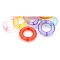 Transparent Acrylic Ring Bead Frames, Faceted, Mixed Color, 30x6mm, Hole: 2mm, about 424pcs/1000g