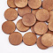 Natural Pear Wood Beads, Dyed, Flat Round, Chocolate, 25x5mm, Hole: 2mm