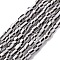 Handmade Lampwork Beads Strands,  2 Tone, Column, Black, 3~4.5x2~4mm, Hole: 0.8mm, about 99~103pcs/strand, 15.35 inch(39cm)