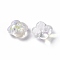 Electroplate Glass Bead, Osmanthus Flower, White, 10x10x5.5mm, Hole: 1.2mm