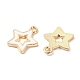 合金エナメルチャーム  スター  ライトゴールド  ホワイト  16x14x2mm  穴：1.6mm  約20個/袋&nbsp;ENAM-YW0003-01A-2