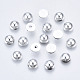 ABSプラスチック製カボション  半円  プラチナ  6x3mm  約5000個/袋&nbsp;OACR-S034-6mm-02-2