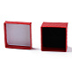 正方形の厚紙リングボックス  内部のスポンジ  レッド  2x2x1-3/8インチ（5x5x3.5cm）&nbsp;CBOX-S020-01-4