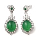 Natural Chalcedony Oval Dangle Stud Earrings&nbsp;G-S001-07P-2