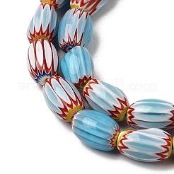 Handmade Millefiori Glass Oval Beads Strands&nbsp;LK-Z001-02A-04