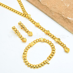 Vintage Alloy Heart Patch Y Chain Necklaces & Bracelets & Earring Set for Women&nbsp;KX6295