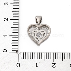 Brass Micro Pave Cubic Zirconia Pendants&nbsp;KK-P308-08P