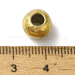304ステンレススチールヨーロピアンビーズ  ラウンド  ゴールドカラー  9x7mm  穴：4mm&nbsp;STAS-I305-192G