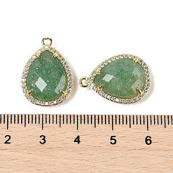 Natural Green Strawberry Quartz Faceted Teardrop Pendants&nbsp;G-I382-01G-07