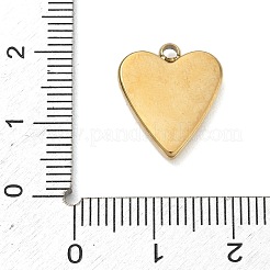 304ステンレススチール、シェルペンダント付き  ハートチャーム  ゴールドカラー  貝殻色  16x14x2.5mm  穴：2mm&nbsp;SA-CBAF41E-02C-G